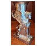 English Silver Mythical Sphynx Spill Vase