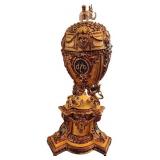 Reproduction Faberge Jeweled Egg on Stand