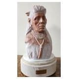 Oreland C Joe, Alabaster Sculpture, "Ute Warrior"