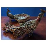 (2) Jay Strongwater jeweled Peacock Figures