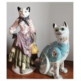 Two Porcelain Cat Figures, Empire Works