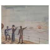 Unsigned, Framed Lithograph, Telescoping Ship