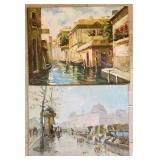 Two, Unframed European Oil Paintings
