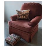 Sherrill Upholstered Club Chair, and Gout Stool