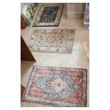 Three Machine Made Floor Mats, Persian Design