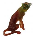 Daum Crystal Pate De Verre Cheetah figure, Ltd Ed