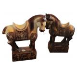 Pair of Soapstone Horse Bookends