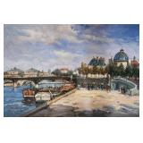 Illegibly Signed, 24x36, O/C, SLL, Harbor Scene