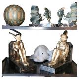 Group of Decor and Bookends