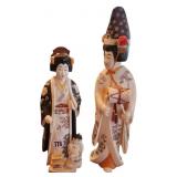 Two Carved Bone Figures