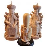 Three Carved Japanese Figures