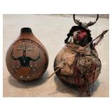 Two Robert Rivera Gourd Pots