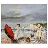 Haven, Oil, Windy Beach Scene