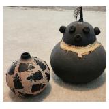 Two Robert Rivera Gourd Pots