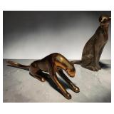 (2) Loet Vanderveen Patinated Bronze Cheetahs