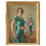 Herman Peterson, 40 x 28, O/C, Portrait of a Woman