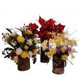 Group of Faux Flower Decor