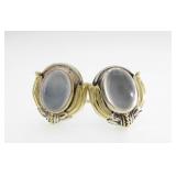Lagos Caviar 18K YG, Sterling Moonstone Earrings