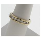 14K Yellow Gold Diamond Stack Band