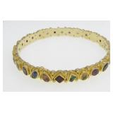 18K/22K Multi-Stone Cuff Bracelet