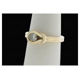 14K Yellow Gold Diamond Knot Ring