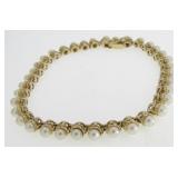 14K Yellow Gold Cultured pearl Bracelet