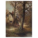 Arnold Pienne 13x9 O/P English Cottage, Figure