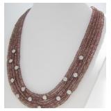 18K Diamond, Purple Sapphire Fashion Necklace