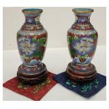 Pair of Chinese Cloisonne Vases