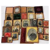Group of Antique Framed Daguerreotype Photos