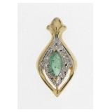 14K Yellow Gold Emerald Pendant