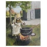 Shirley Little 12x12 O/B Dutch Woman Making Soap