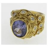 22K/18K Tanzanite, Diamond Luna Fashion Ring