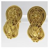 18K Yellow Gold Infinity Stud Earrings