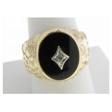 14K Gold Masonic Nugget Ring