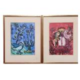 (2) Chagall Lithographs, Jerusalem Windows