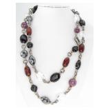 David Yurman Multi-Stone Sterling/18K Necklace