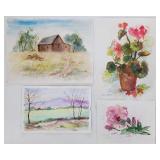 (4) Shirley Little WC Landscape and Floral