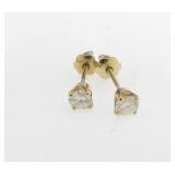 14K Yellow Gold Diamond Stud Earrings