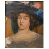 Louis O Griffith 15.75x12.5 O/C Young Girl in a Ha