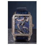 Michele Blue Deco II Bijoux Wrist Watch, Diamond