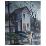 Floyd D Hopper 27x22 WC Walking in the Rain
