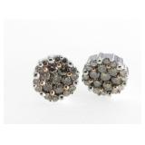 Pair of 10K White Gold Diamond Earrings