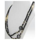 David Yurman 40" Onyx, Hematite Necklace