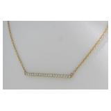 10K Yellow Gold Diamond Bar Necklace