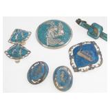 Sterling Silver Blue Enamel Siam Jewelry