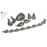 Sterling Silver Siam Nielloware Jewelry