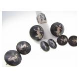 Sterling Silver Siam Nielloware Jewelry