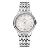 SS Omega Ladies De Ville 34MM Silver Dial w/ Diamo