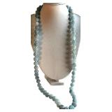Custom Aquamarine Bead Necklace, Gemstone Clasp